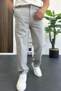 Erkek Normal Kesim Keten Pantolon Gri Edw386