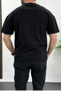 Erkek Oversize %100 Pamuk Nefes Alan Basic T-shirt Siyah Edw038