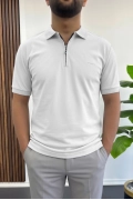Erkek Pamuklu Soft Polo Yaka Tişört Beyaz Edw500