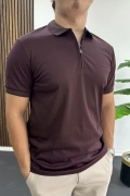 Erkek Pamuklu Soft Polo Yaka Tişört Bordo Edw500