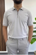 Erkek Pamuklu Soft Polo Yaka Tişört Gri Edw500