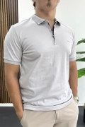 Erkek Pamuklu Soft Polo Yaka Tişört Gri Edw500