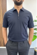 Erkek Pamuklu Soft Polo Yaka Tişört Lacivert Edw500