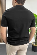 Erkek Pamuklu Soft Polo Yaka Tişört Siyah Edw500