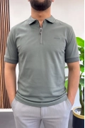 Erkek Pamuklu Soft Polo Yaka Tişört Yeşil Edw500