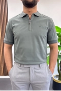 Erkek Pamuklu Soft Polo Yaka Tişört Yeşil Edw500