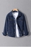 Erkek Slim Fit Denim Kot Ceket Lacivert Edw397