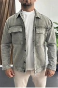 Erkek Slim Fit Kot Ceket Yeşil Edw414