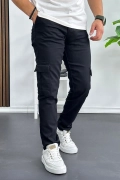 Erkek Yan Cepli Kargo Pantolon Siyah Edw184