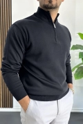 Erkek Yarım Fermuarlı Normal Kalıp Kazak Lacivert Edw411
