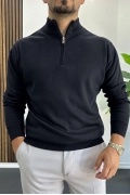Erkek Yarım Fermuarlı Normal Kalıp Kazak Lacivert Edw411
