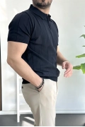 Erkek Yarım Fermuarlı Polo Yaka Tişört Lacivert Edw257