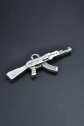 Keleş Ak-47 Kalaşnikof Gümüş Kaplama Kolye