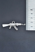 Keleş Ak-47 Kalaşnikof Gümüş Kaplama Kolye