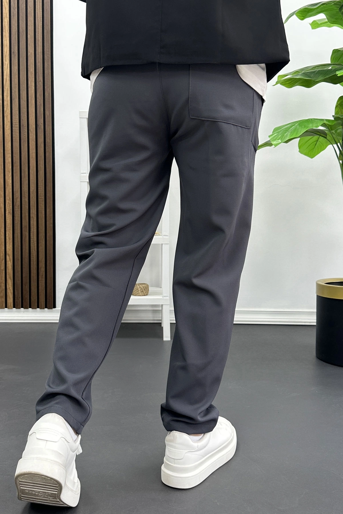 Erkek Düz Jogger Pantolon Antrasit Edw451