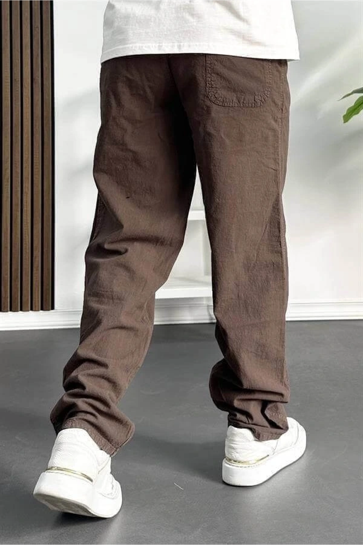 Erkek Baggy Kalıp Pantolon Kahverengi Edw130