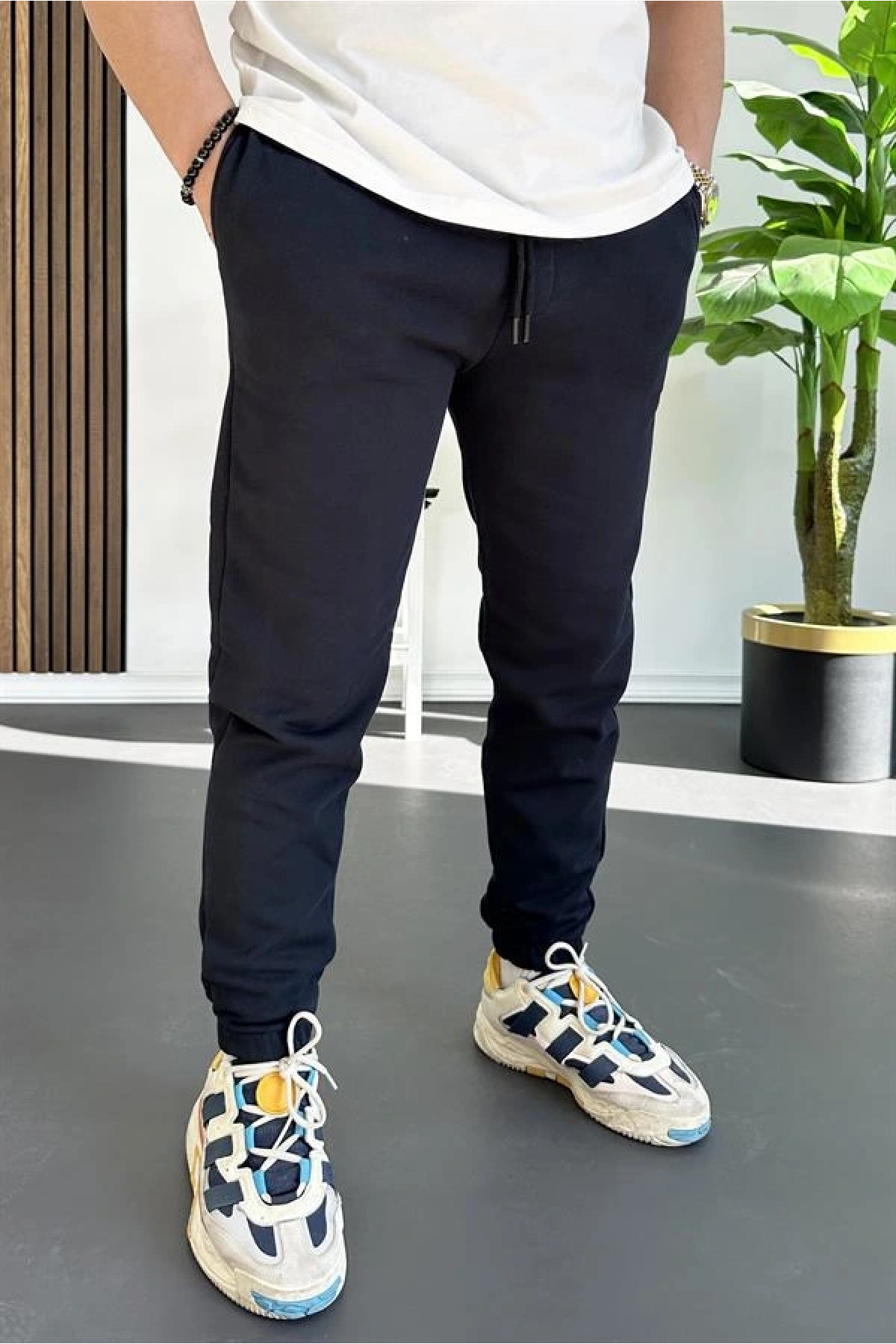 Erkek Fit Kesim Eşofman Altı Lacivert Edw229