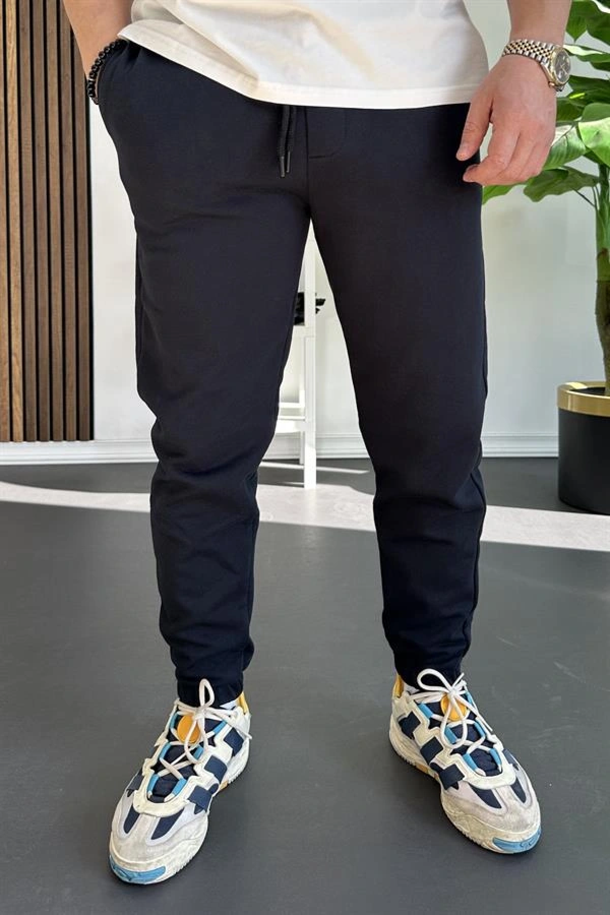 Erkek Fit Kesim Eşofman Altı Lacivert Edw229