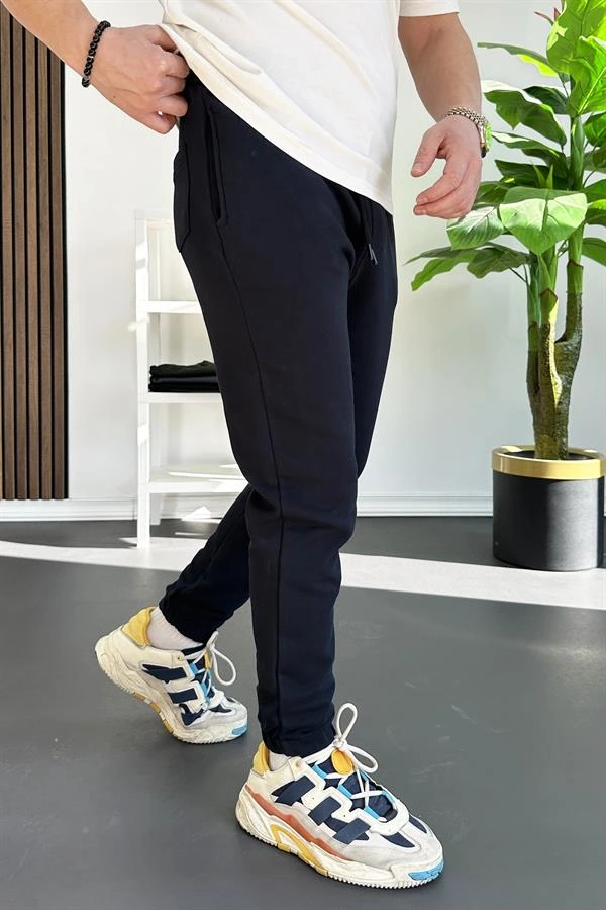 Erkek Fit Kesim Eşofman Altı Lacivert Edw229