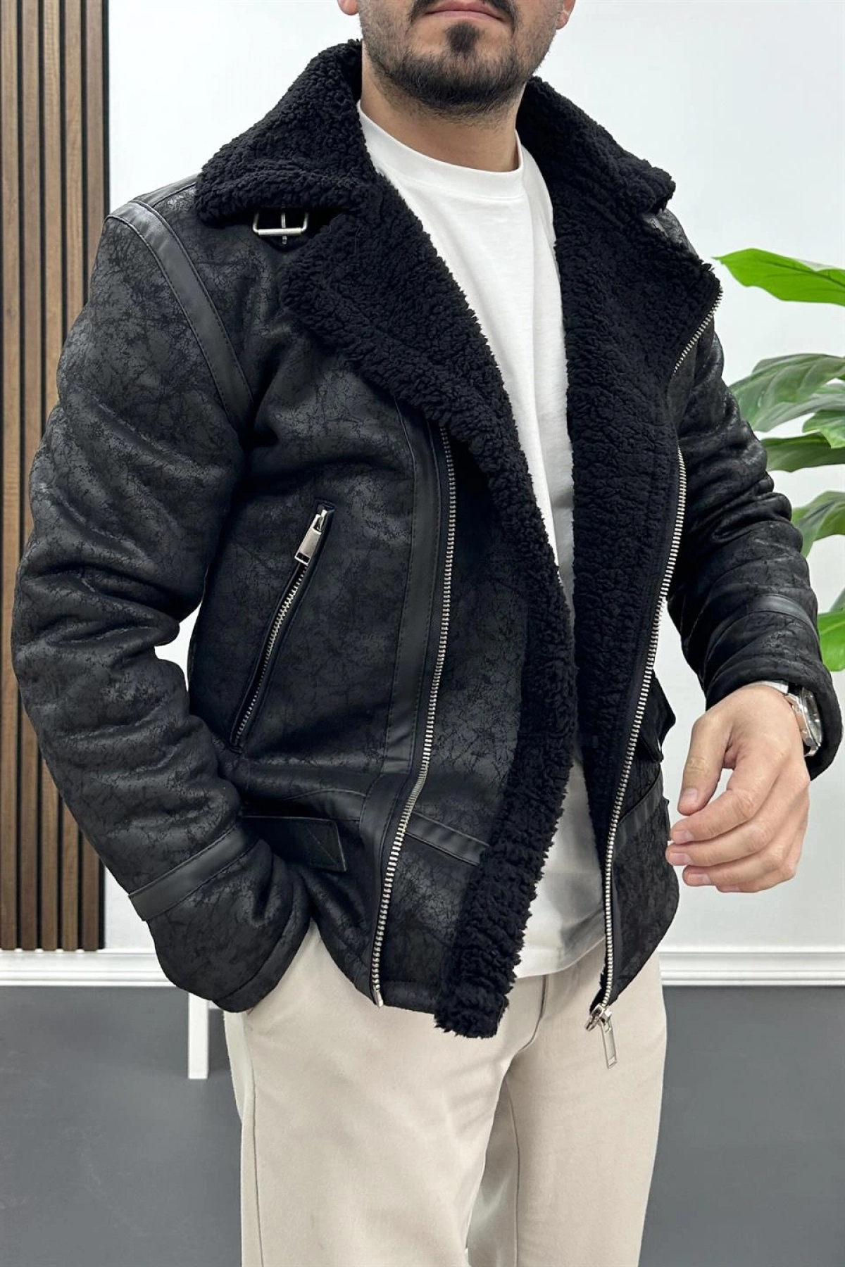 Erkek Kuzey Yaka İçi Kürklü Mont Edw431