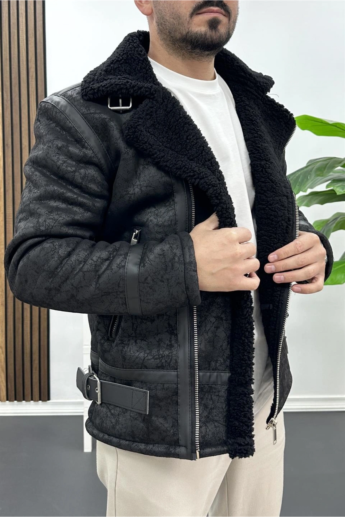 Erkek Kuzey Yaka İçi Kürklü Mont Edw431