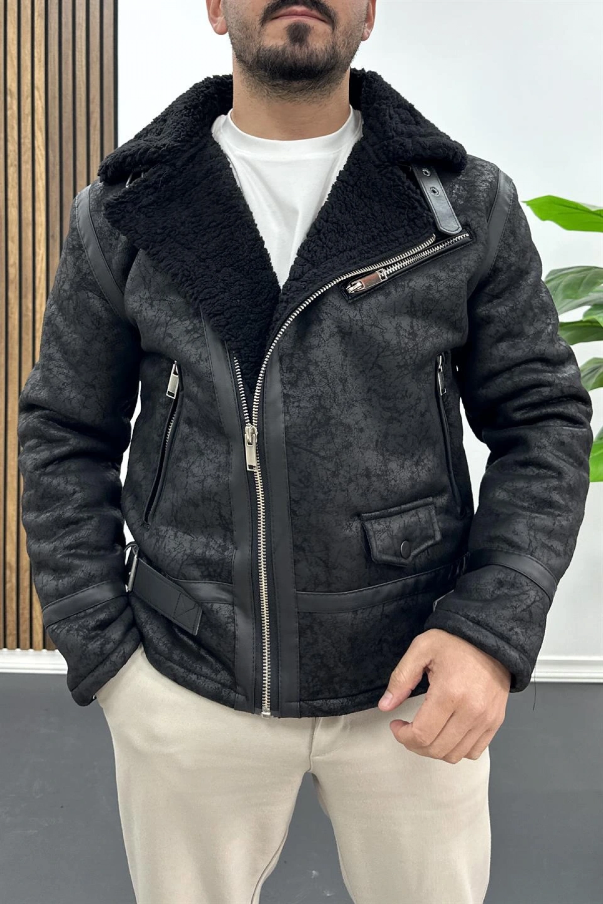 Erkek Kuzey Yaka İçi Kürklü Mont Edw431