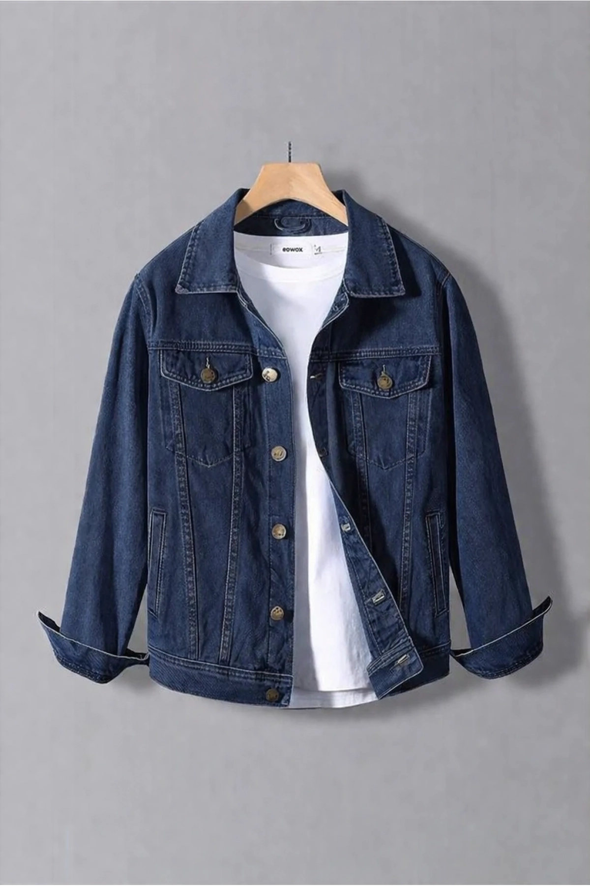 Erkek Slim Fit Denim Kot Ceket Lacivert Edw397
