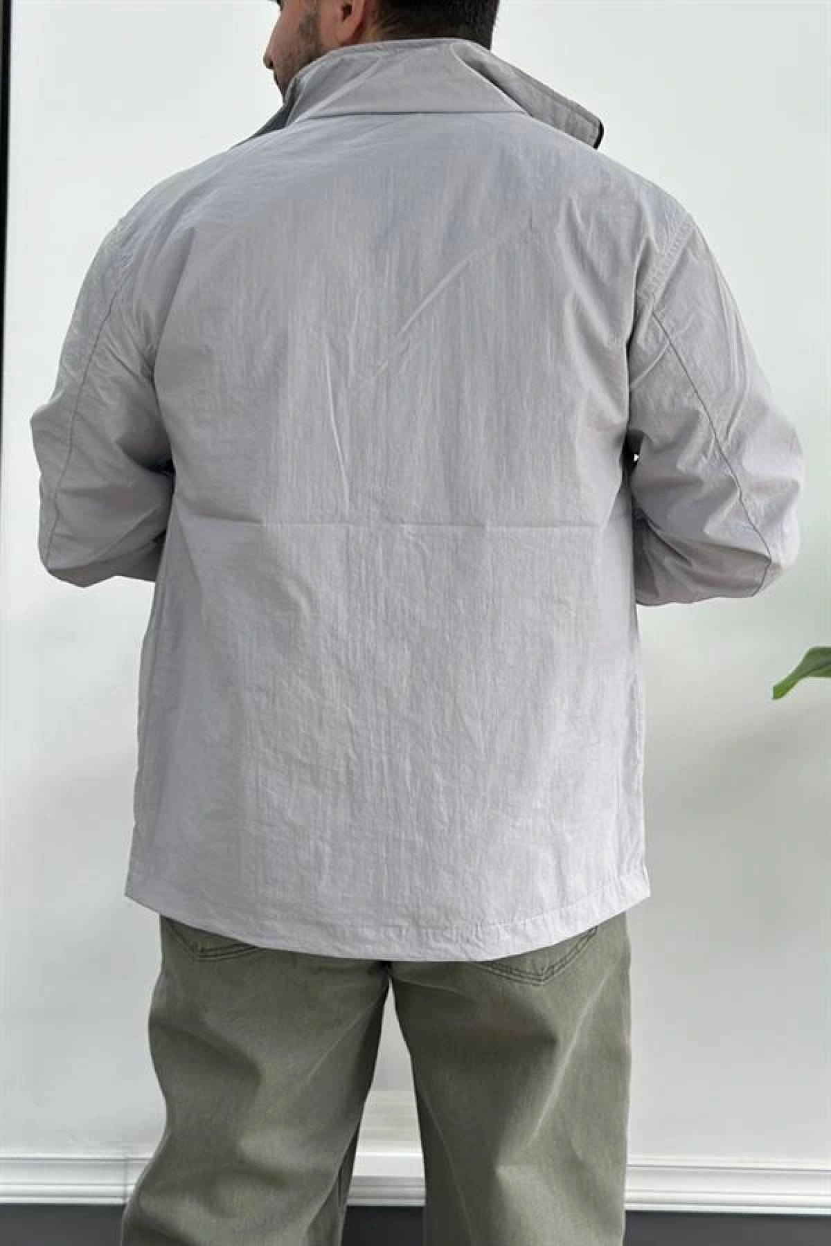 Erkek Regular Krinkıl Kumaş Mevsimlik Ceket Gri Edw082