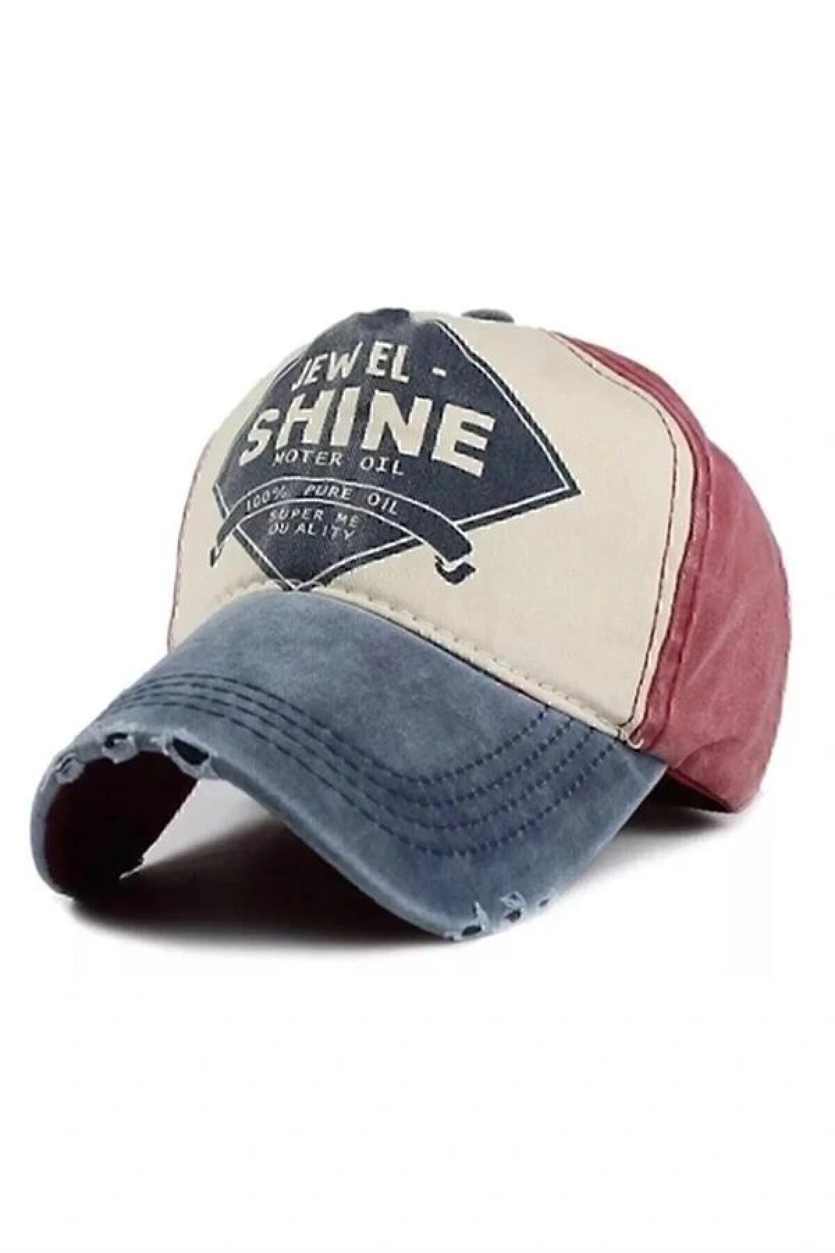 Lacivert Bordo Eskitme Shine Şapka Unisex SPK003