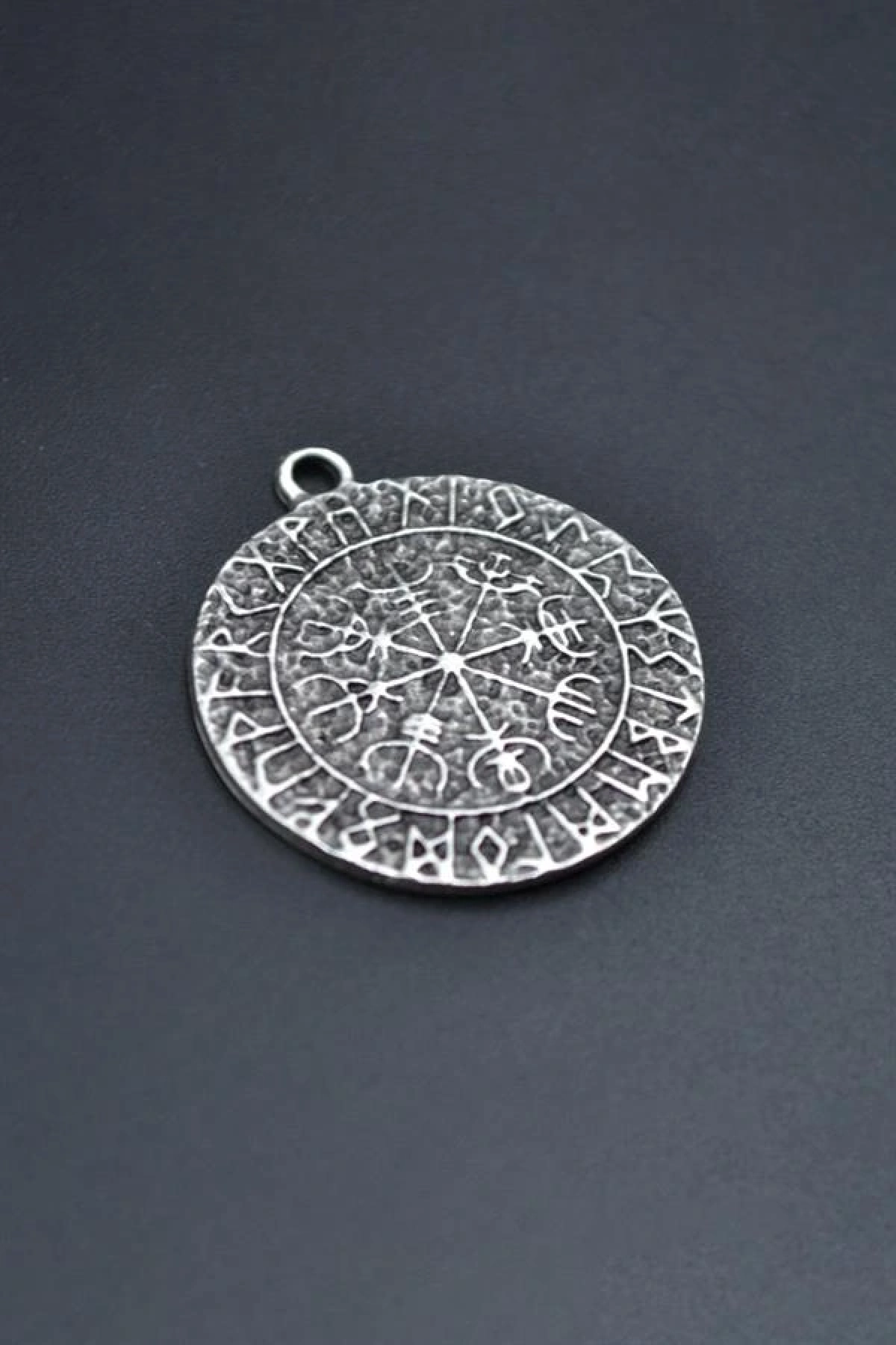 Vegvisir Viking Pusulası Gümüş Kaplama Kolye