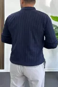 Erkek Açık Yaka Normal Kalıp Kazak Lacivert Edw412