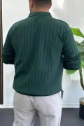 Erkek Açık Yaka Normal Kalıp Kazak Yeşil Edw412