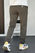 Erkek Beli Düğmeli Dar Paça Jogger Pantolon Yeşil Edw224