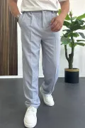 Erkek Beli Düğmeli Rahat Kalıp Yazlık Pantolon Mavi Edw393