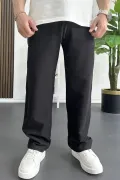 Erkek Beli Lastikli Baggy Kalıp Pantolon Siyah Edw356