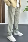 Erkek Beli Lastikli Baggy Rahat Pantolon Yeşil Edw359