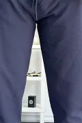Erkek Beli Lastikli Gofre Kumaş Jogger Pantolon Lacivert Edw358