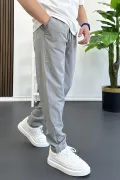 Erkek Beli Lastikli Jogger Pantolon Gri Edw354