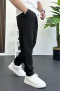 Erkek Beli Lastikli Jogger Pantolon Siyah Edw354