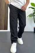 Erkek Beli Lastikli Jogger Pantolon Siyah Edw394