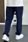 Erkek Beli Lastikli Modal Kumaş Rahat Kesim Pantolon Lacivert Edw396