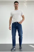 Erkek Boyfriend Geniş Kesim Kot Pantolon Mavi Edw425