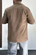 Erkek Büyük Cepli Gömlek Ceket Kahverengi Edw200