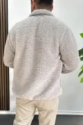 Erkek Cep Detaylı Peluş Hırka Gri Edw432
