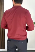 Erkek Çizgi Desenli Normal Kalıp Kazak Bordo Edw422