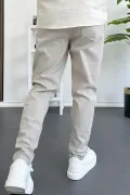 Erkek Dar Paça Jogger Pantolon Bej Edw384