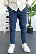 Erkek Dar Paça Jogger Pantolon Lacivert Edw384