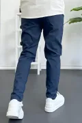 Erkek Dar Paça Jogger Pantolon Lacivert Edw384