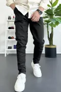 Erkek Dar Paça Jogger Pantolon Siyah Edw384