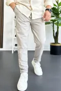 Erkek Dar Paça Jogger Pantolon Taş Rengi Edw384